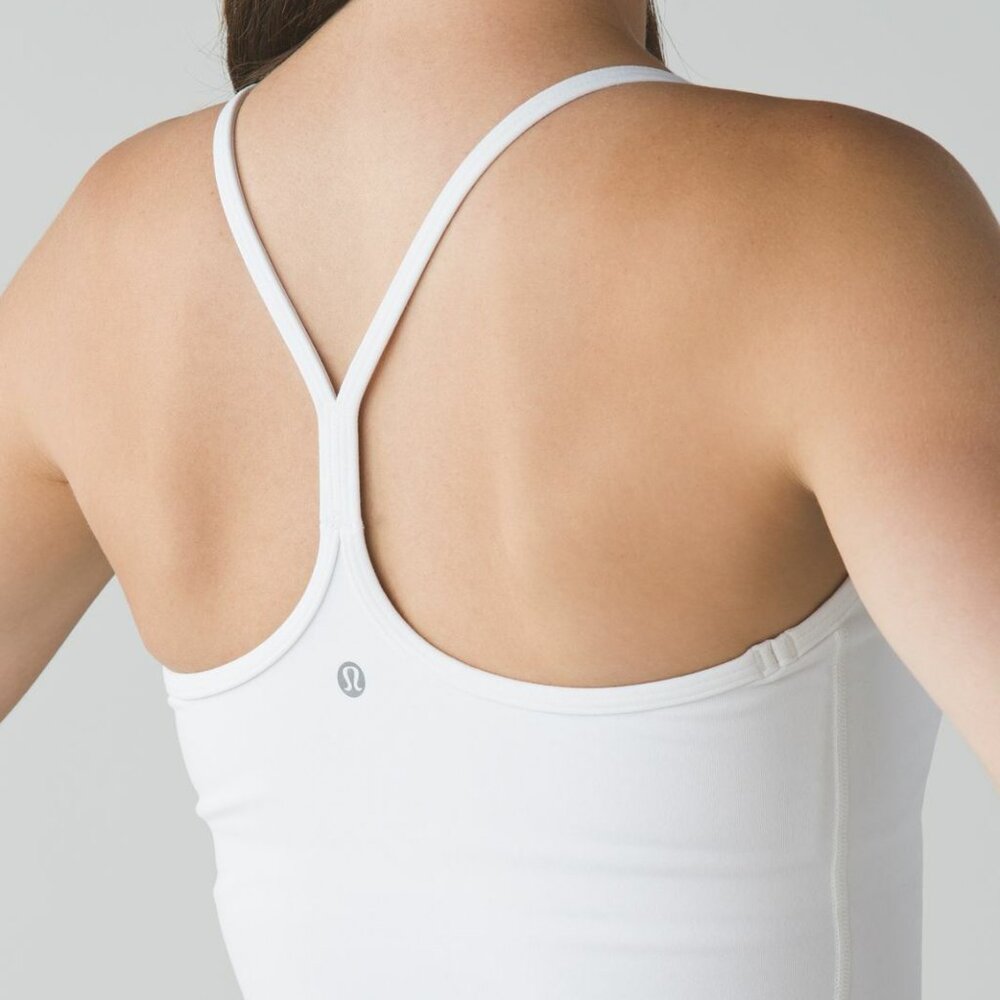 Lululemon Waist-Length Cami White Tank Top B/C